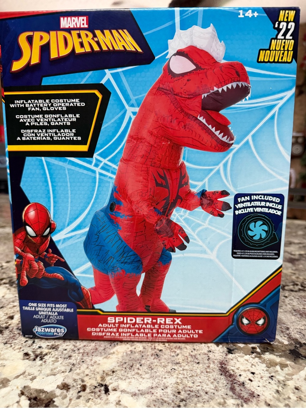 Spider-Rex Inflatable Adult Costume - Red & Blue NIB NEVER OPENED